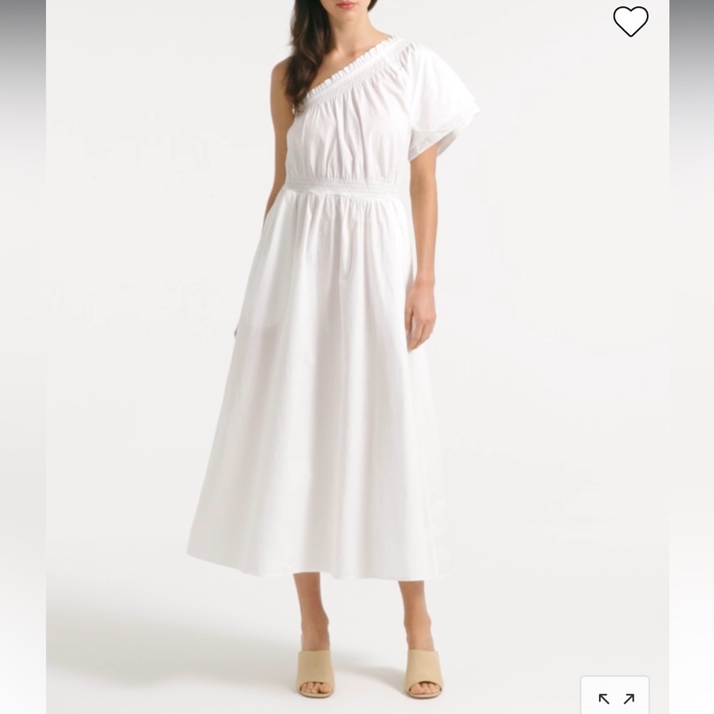 NEW J. Crew Smocked One-shoulder Cotton Poplin Dress